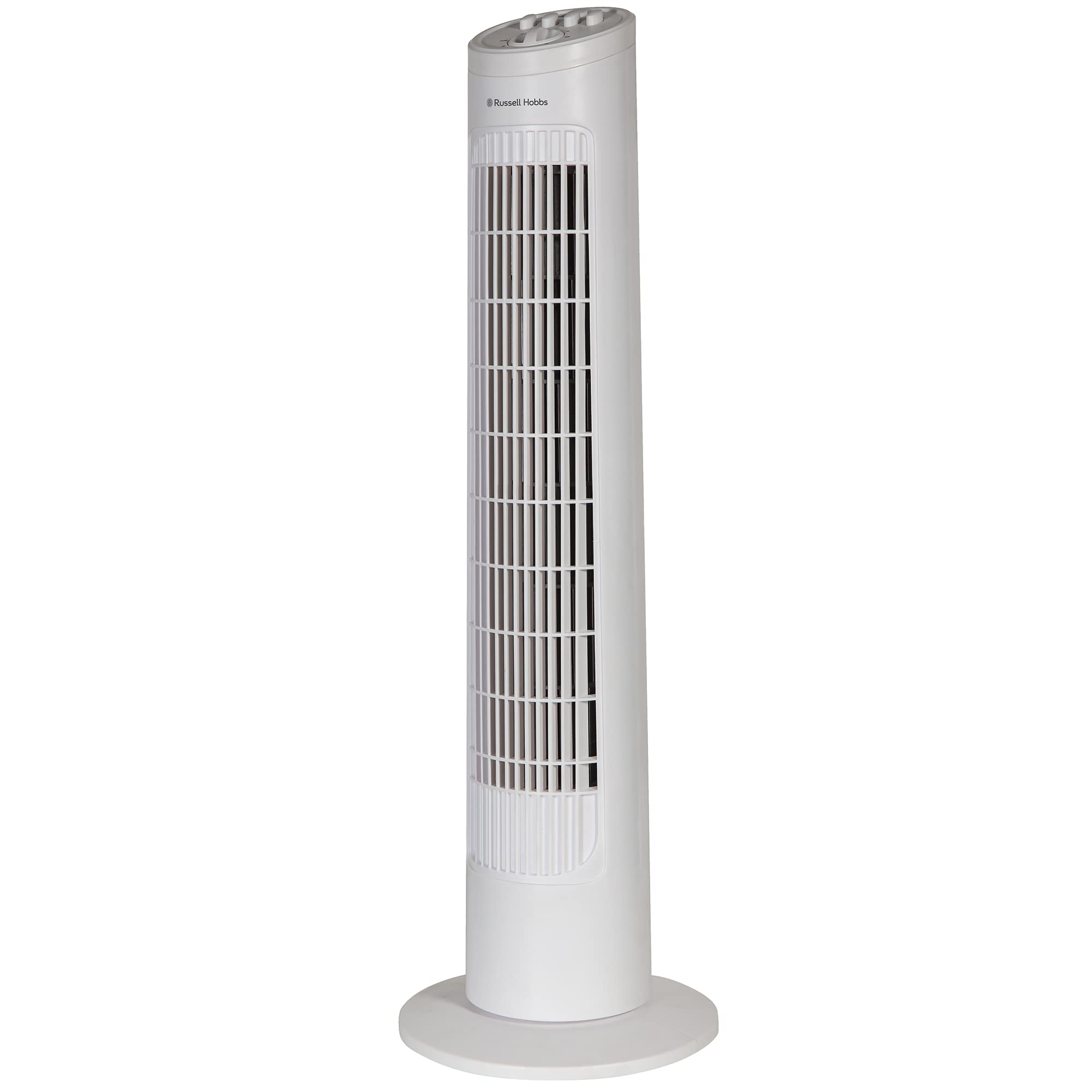 Russell Hobbs RHTF2921 Turmventilator, leicht, 74 cm, 3 Geschwindigkeiten, 75° Schwenkwinkel, kräftiger Luftstrom, leise im Betrieb, Timer-Funktion, ideal für Heim oder Büro, weiß