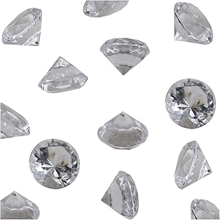 WELMATCH Clear Acrylic Diamond Vase Fillers 0.75 Pound - 180 pcs 3/4 Inch Wedding Party Event Banquet Birthday Decoration Crystals Gem Table Scatters (Clear 180 pcs)