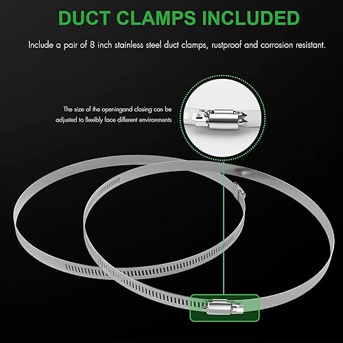 Vista 135 de iPower Manguera de ventilación flexible de 3 pulgadas y 8 pies de conducto de aluminio de 4 capas de protección para secadora para calefacción