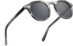 ZENOTTIC Vintage Round Polarized Acetate Sunglasses for Women Men UV400 Protection Retro Sun Glasses