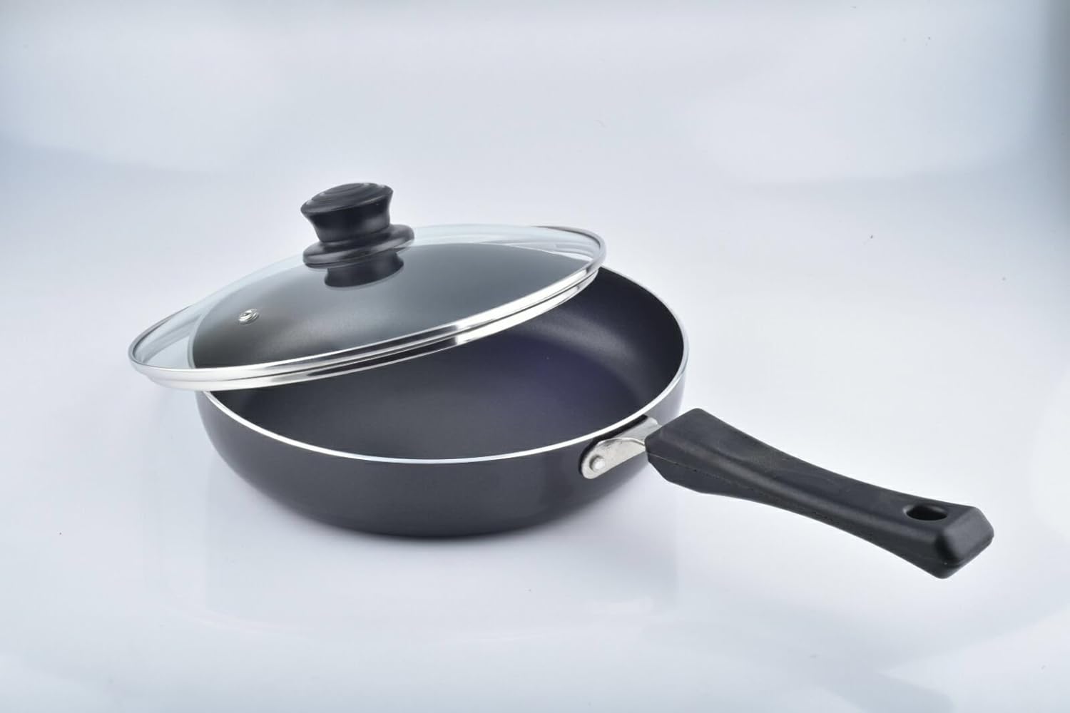 Buy Nirlon Non Stick Induction Aluminium Fry Pan with Glass Lid, 240mm