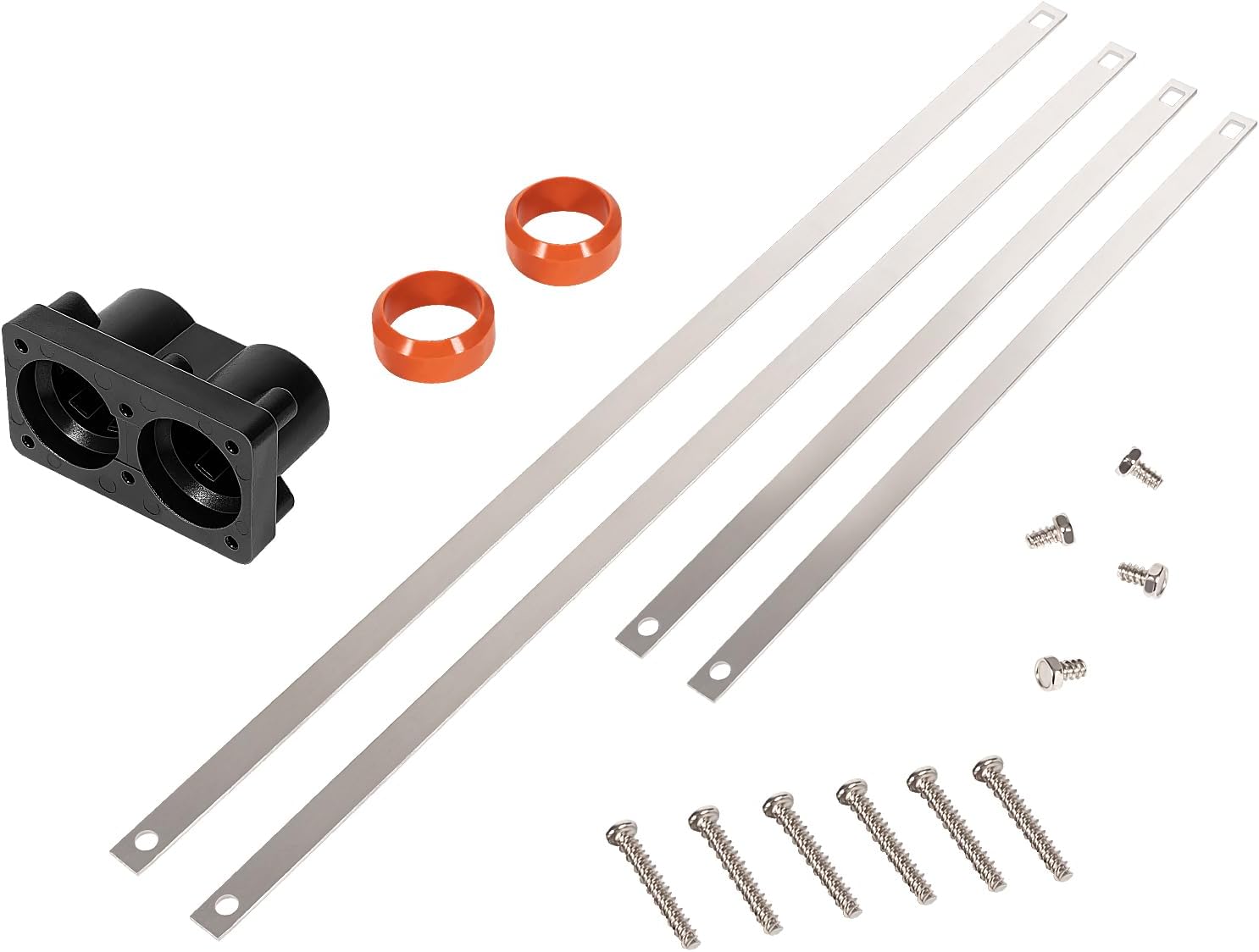 78077 Hot Tub Heater End Cap Kit with Rubber Gaskets, Aluminum Strips & Screws, fit for Hot Spring, Limelight & Tiger River Heater (Black)