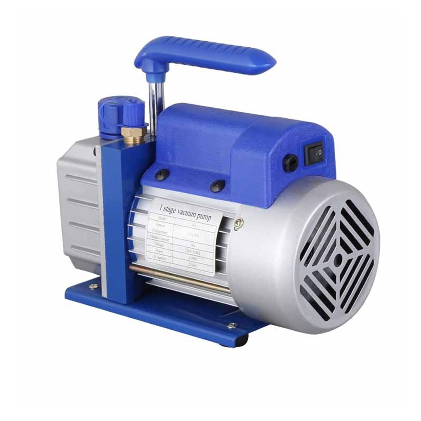 Bomba de vacío de refrigeración de 1 etapa con/sin manómetro de colector, 1 L/3 CFM, 200 W, refrigerante, aire acondicionado, mantenimiento de HVAC. Para camión y barco