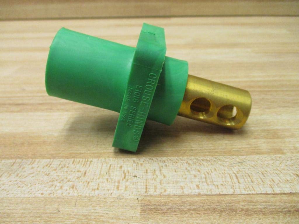 Crouse-Hinds E1016-1704 Male J Series Insulated Receptacle 600/480 Volt AC/DC Up to 400/315 Amp Green Cam-Lok