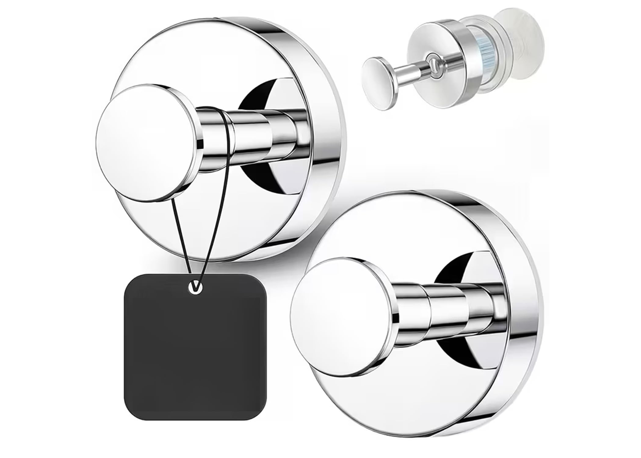 Strong Suction Cup Wall Hooks – Heavy Duty Vacuum Suction Hooks for Bathroom, Kitchen & Glass – Stainless Steel Suction Hanging Hook – No Drilling, Easy Installation – Pack of 1 (Polished Chrome)