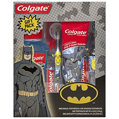 Colgate Kids Toothbrush Toothpaste Mouthwash Gift Set, Batman