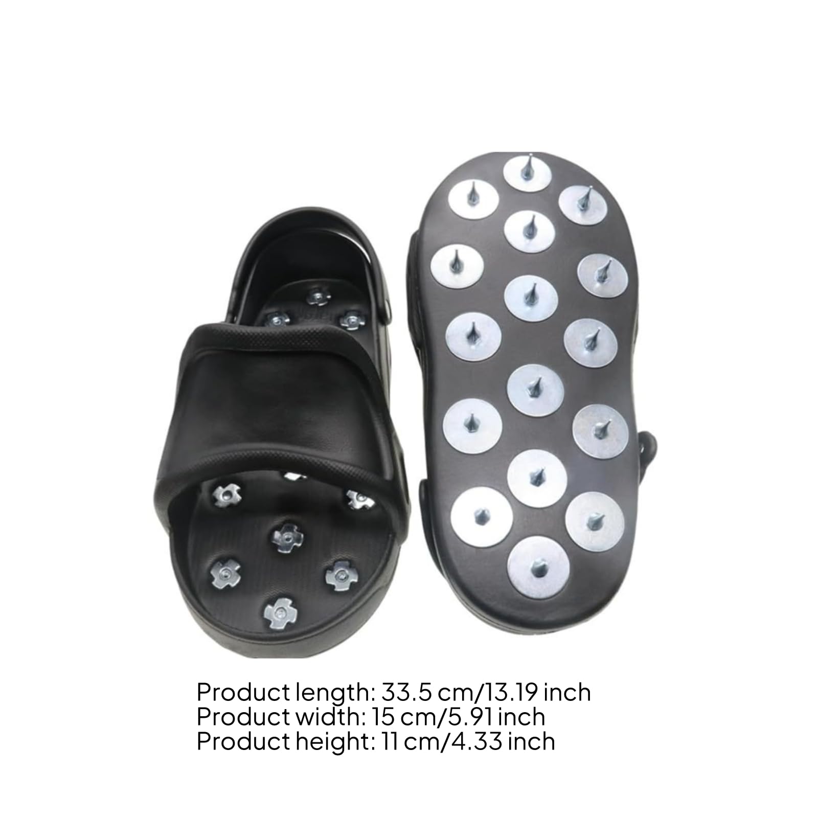 Baoblaze Calzado Funcional con Clavos Acero y Placas Redondas Metal para Evitar Resbalones en Superficies Húmedas con Abertura en la Punta y Tirante Talón Seguro