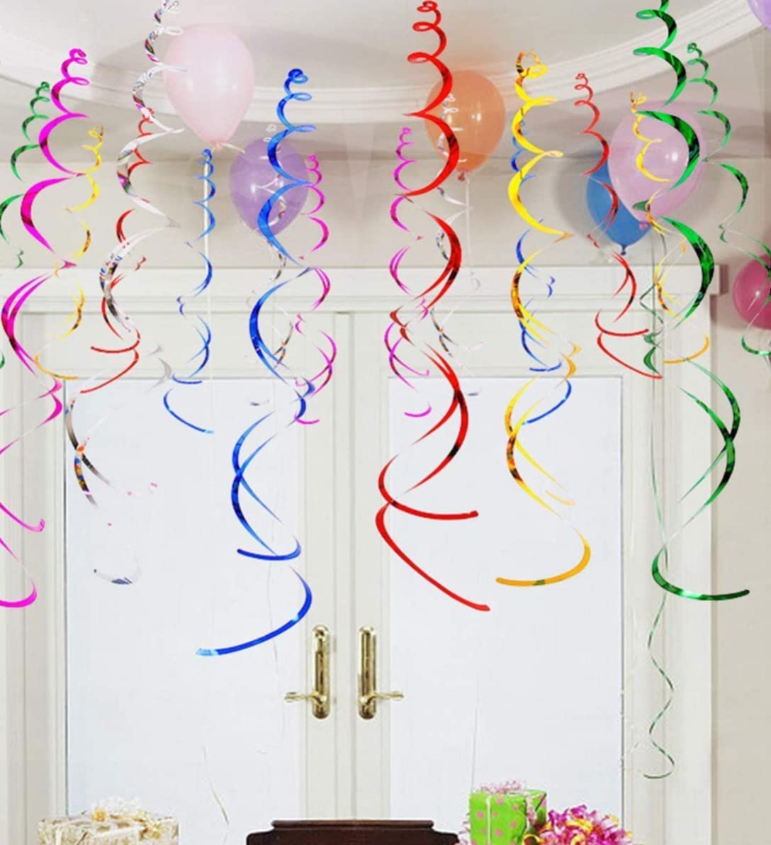 NET TOYS 12 Guirlande à Spirales 55,8 Cm Décoration Suspendue à Spiral Rouge Suspension Décoratives Comme Hélix Déco Guirlande Suspendue Spirales Ornements De Fête De Plafond Accessoires Fête à Thème