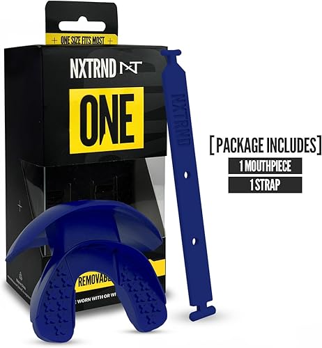 Miniatura 62 de Nxtrnd One - Protector bucal de fútbol, correa incluida, se adapta a adultos y jóvenes (azul claro)