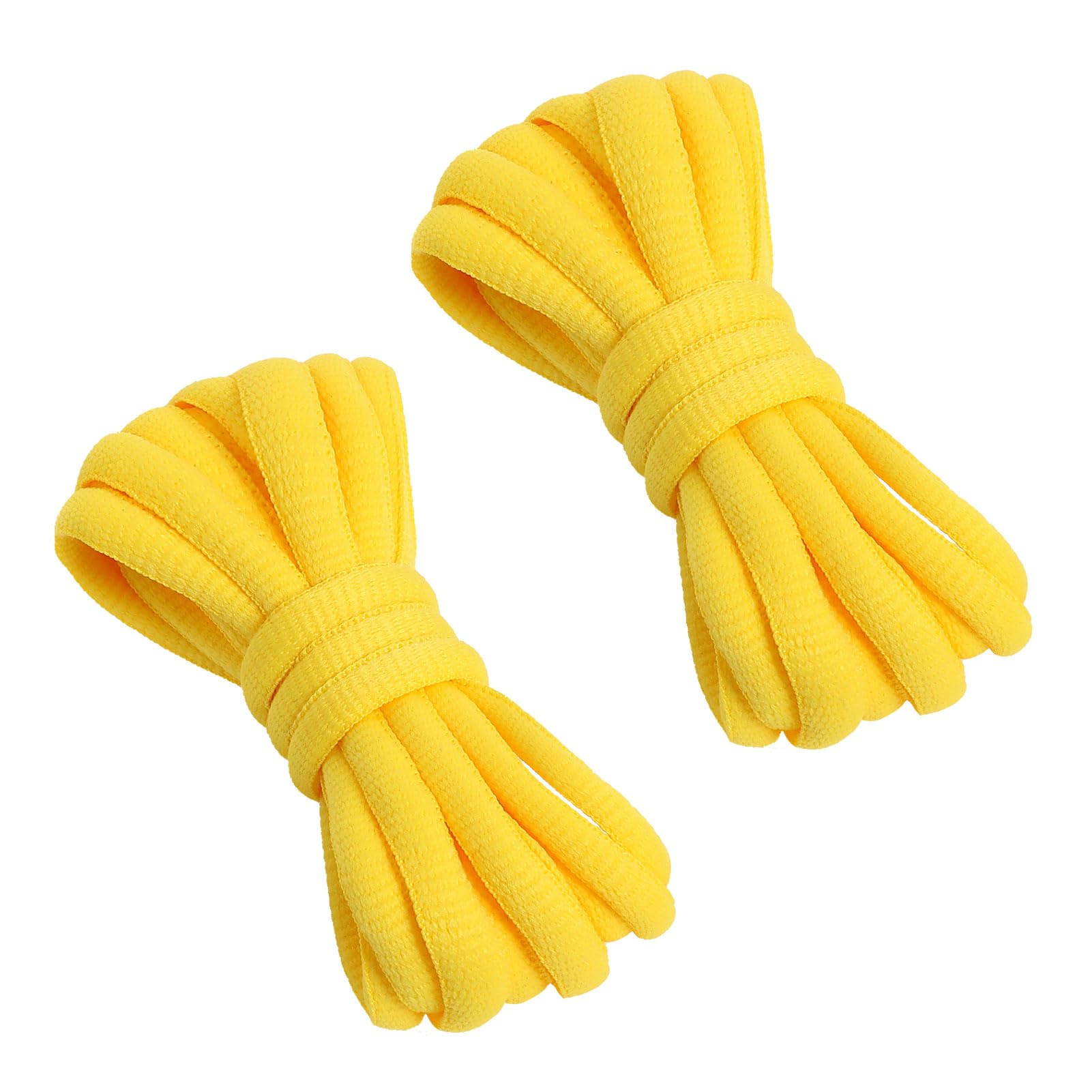VSUDO 130 cm Ovale Sportschuhe Gelbe Schnürsenkel, Schuh Schnürsenkel für Laufschuhe, Gelbe Schuhbänder für Basketballschuhe und Turnschuhe (2Paires-Gelb-130cm)