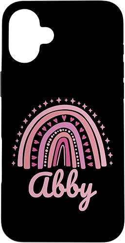Vista 22 de Abby Name Personalized Funny Women Pink Rainbow Abby Case for iPhone 16