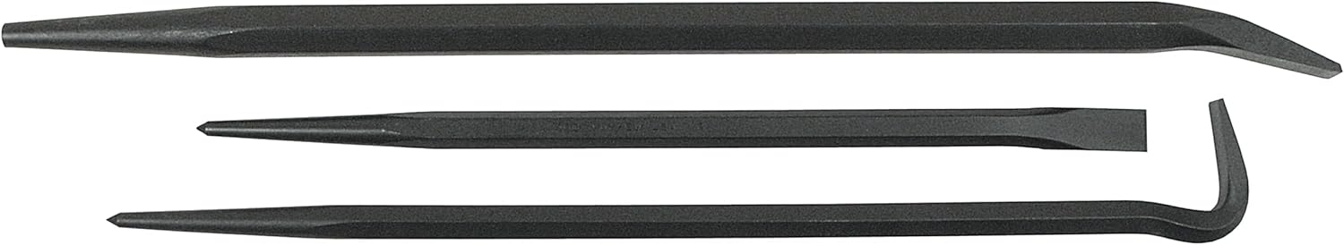Mayhew Tools 61306 Line-Up Pry Bar Set, 3-Piece, Black Oxide Finish, Pointed, Alloy Steel