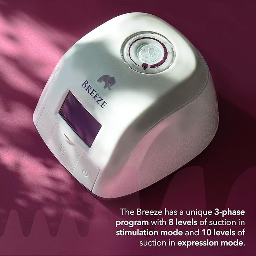 Rumble Tuff Breeze with Peak Enhanced Waveform Technology | Sistema chiuso | Tiralatte elettrico | Pulsante di memoria intelligente | Supporto per pompaggio virtuale con consulente per l'allattamento