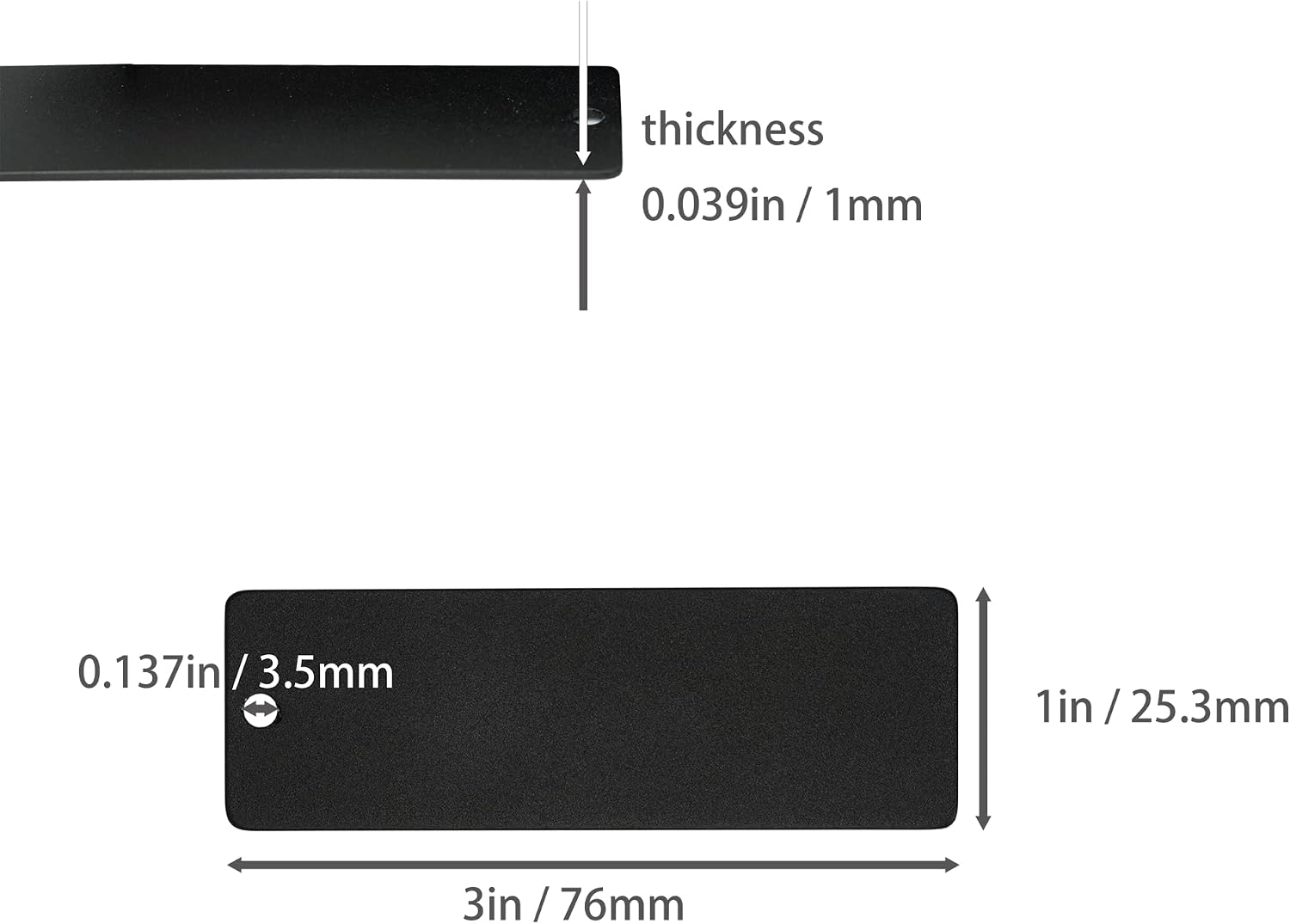 StayMax Anodized Aluminum Engraving Blanks 1x3 Inch 25 Pack (Black)