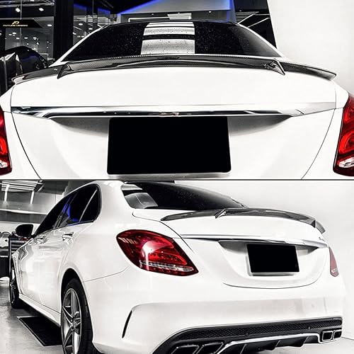 Miniatura 2 de MCARCAR KIT Alerón de maletero de fibra de carbono C300 para Mercedes Benz 2015-2021 Clase C W205 Sedan Tapa trasera de arranque Highkick Wing Lip