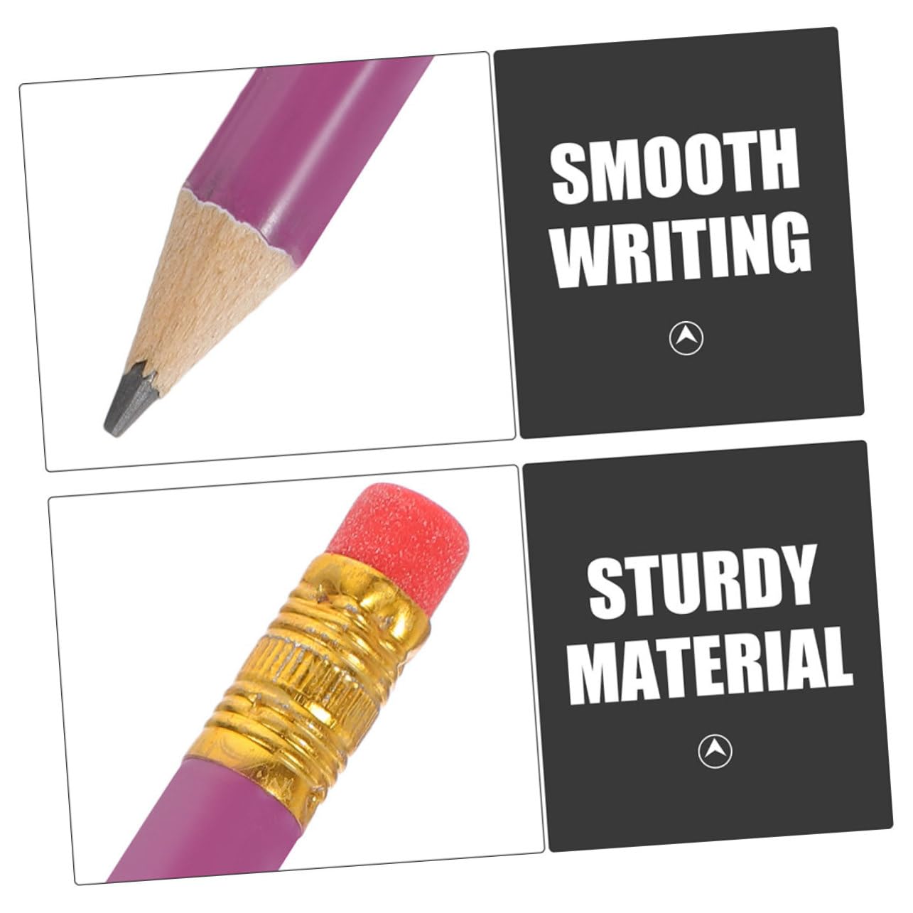 Crayons Courts Hb en Bois pour Écriture, Lot de 144 Pièces