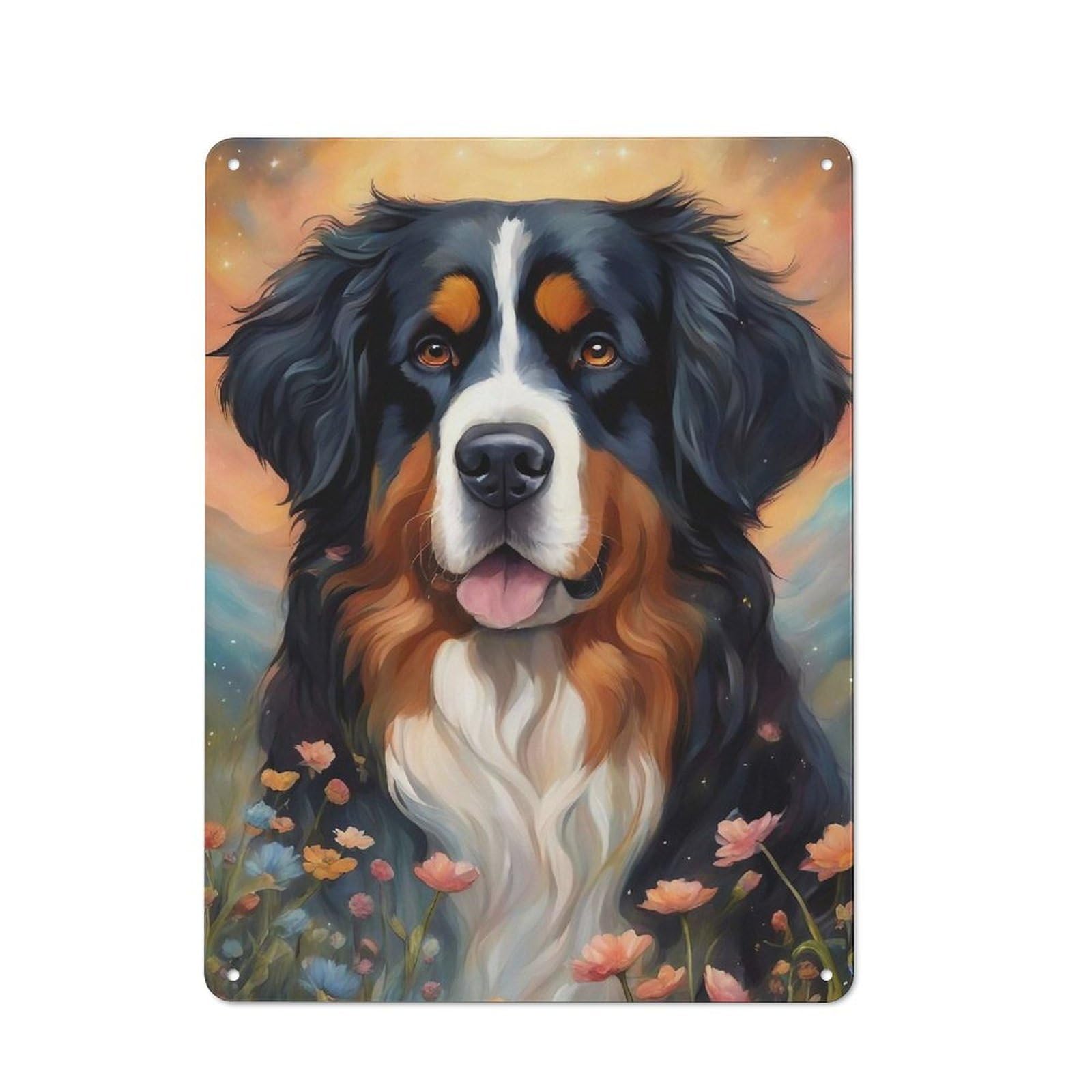Decorative Metal Plaque with Dog000113 Design 40x30cm, Warehouse Style Loft Wall Plaque for Flat, Bar, Studio Or Gallery Wall