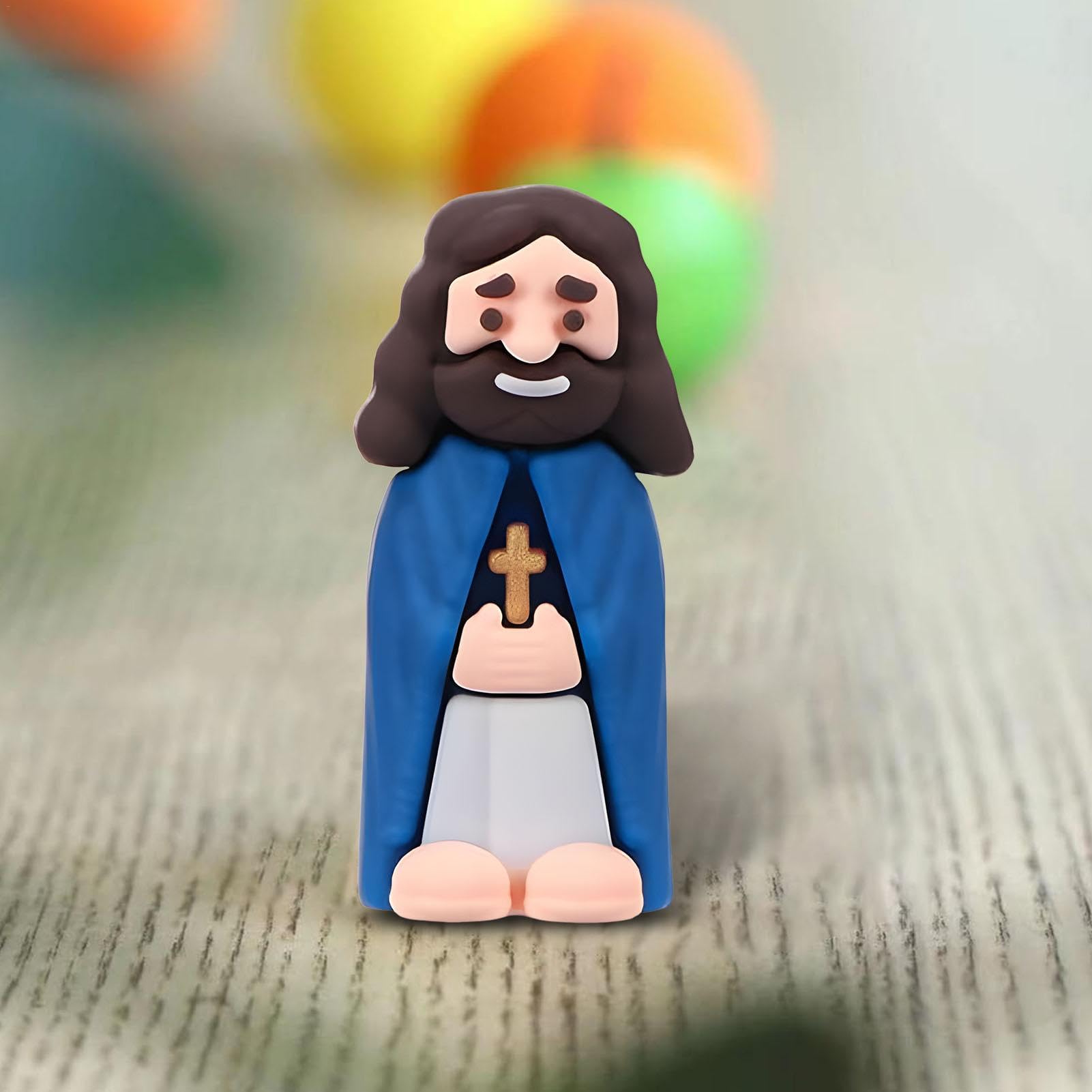 50 Stück Mini-Jesus-Figuren Als Schlüsselanhänger – Aus Gummi, Ideal Für Kirchen & Sonntagsschule