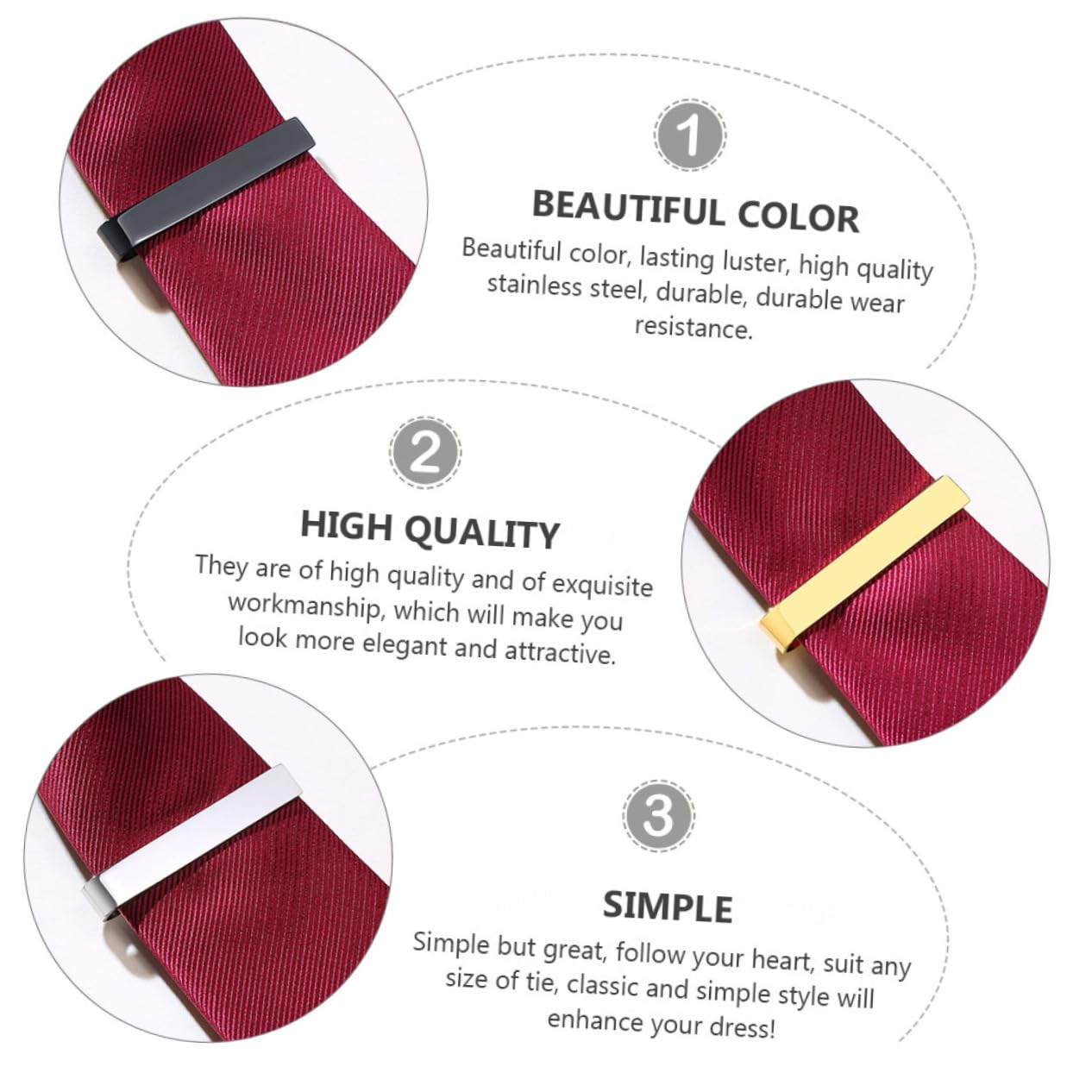 9piezas Clip Para Corbata De Inoxidable Diseño Clásico y Moderno Accesorio De Negocios Para Hombre Para Formalidades