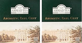 Ahmad Tea Black Tea, Earl Grey Aromatic Teabags, 100 ct - Caffeinated and Sugar-Free (Pack of 2)