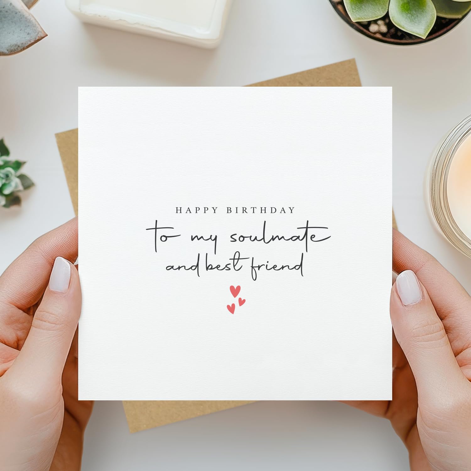 Geburtstagskarte „Happy Birthday To My Soulmate And Best Friend“ – Für Freundin, Freund, Partner