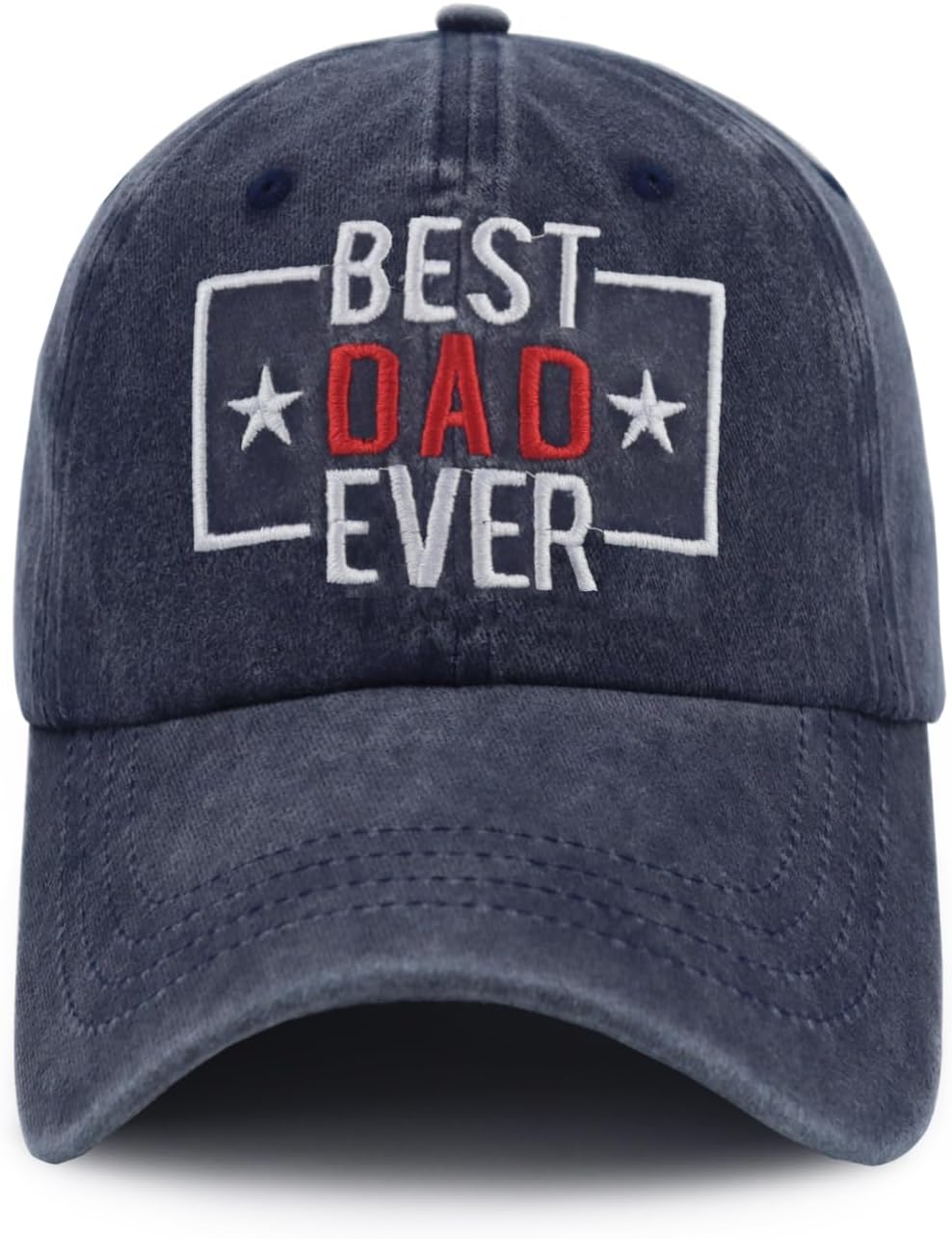 Best Dad Ever Hat for Men, Funny Embroidered Adjustable Washed Cotton Daddy Baseball Cap