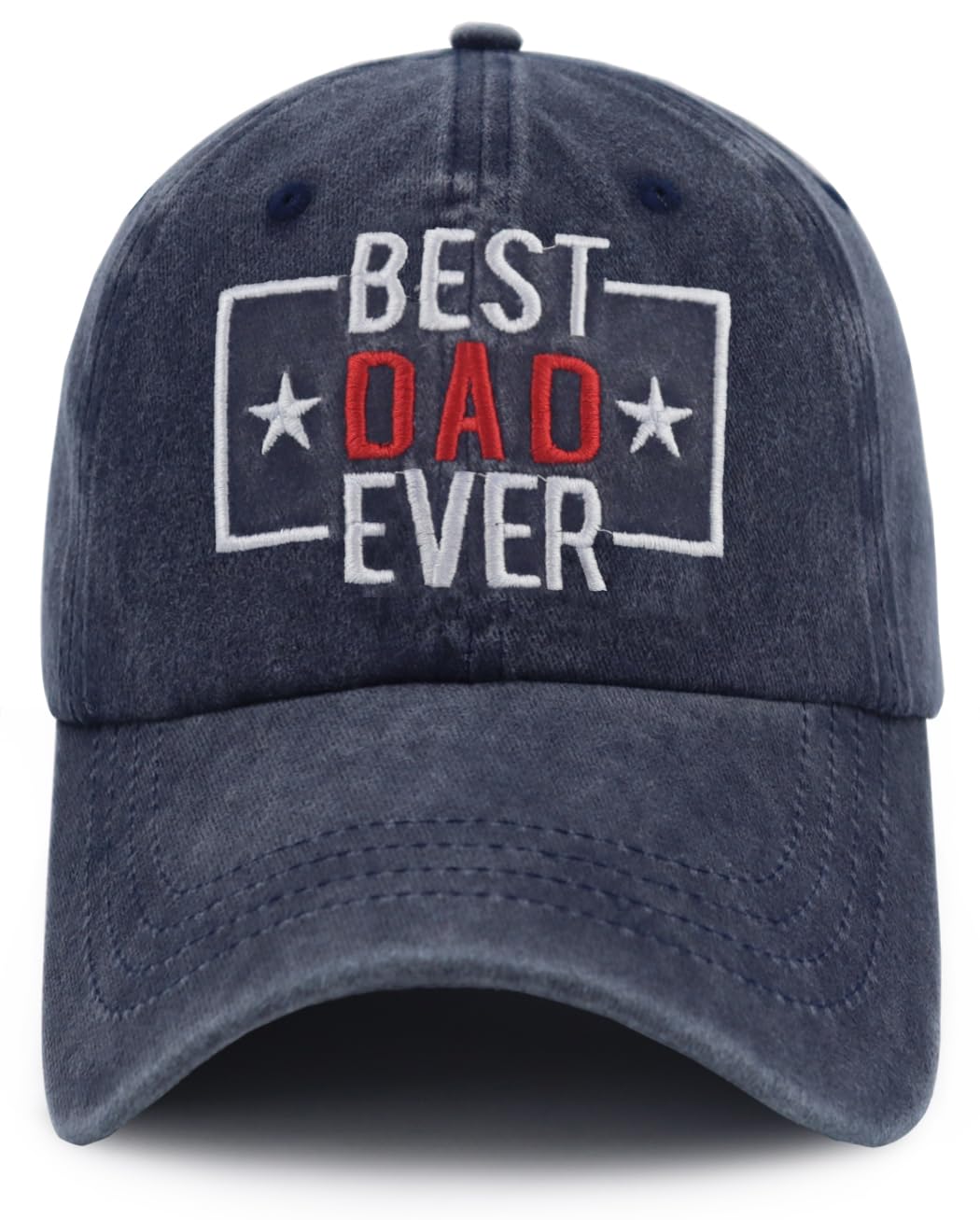 Best Dad Ever Hat for Men, Funny Embroidered Adjustable Washed Cotton Daddy Baseball Cap