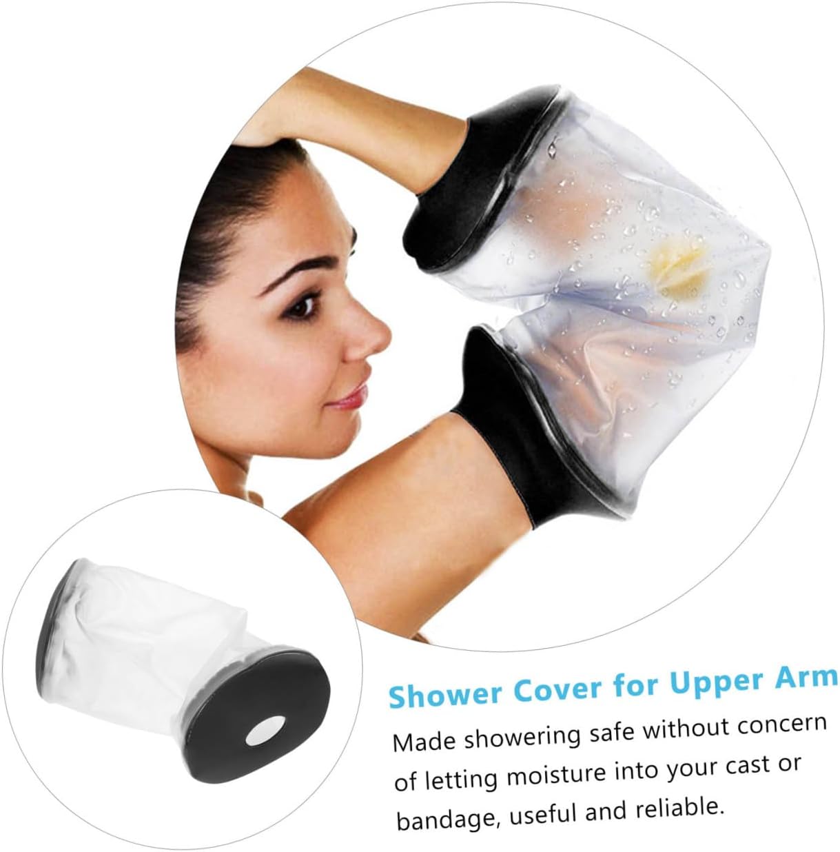 Upper Arm Shower Cover Reusable Sleeve for Elbow Protection Durable Cast Cover for Bathing After Surgery Fit for Right Left Arm