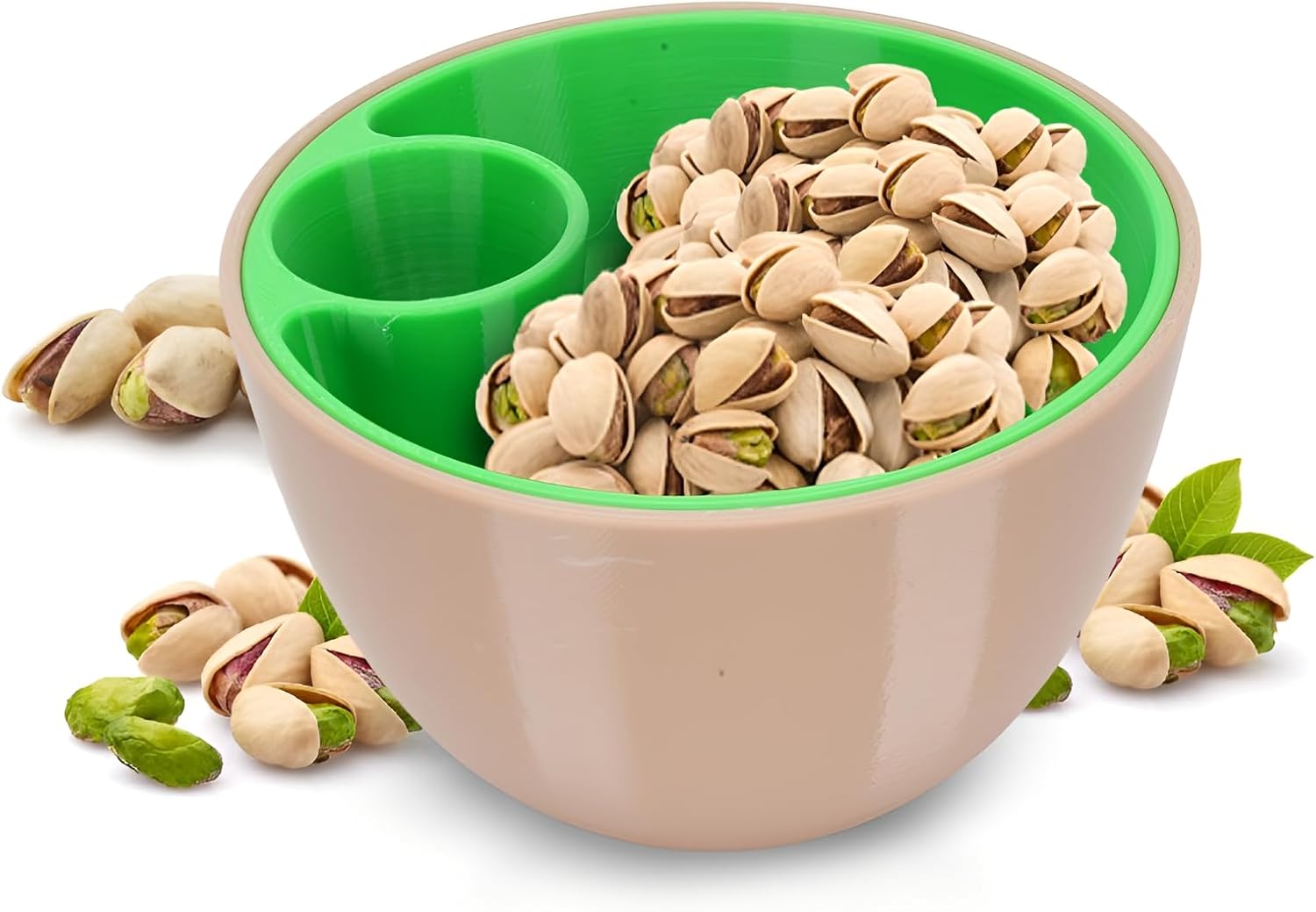 Double Nut Bowl Pistachio Snack Serving Bowl with Shell Storage