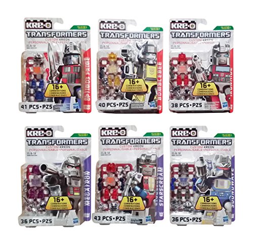 Transformers Kre-O Custom Kreons Collection 1 Bundle 6 Pack Includes: Optimus Prime, Bumblebee, Iron Hide, Megatron, Starscream & Soundwave (1 of Each)