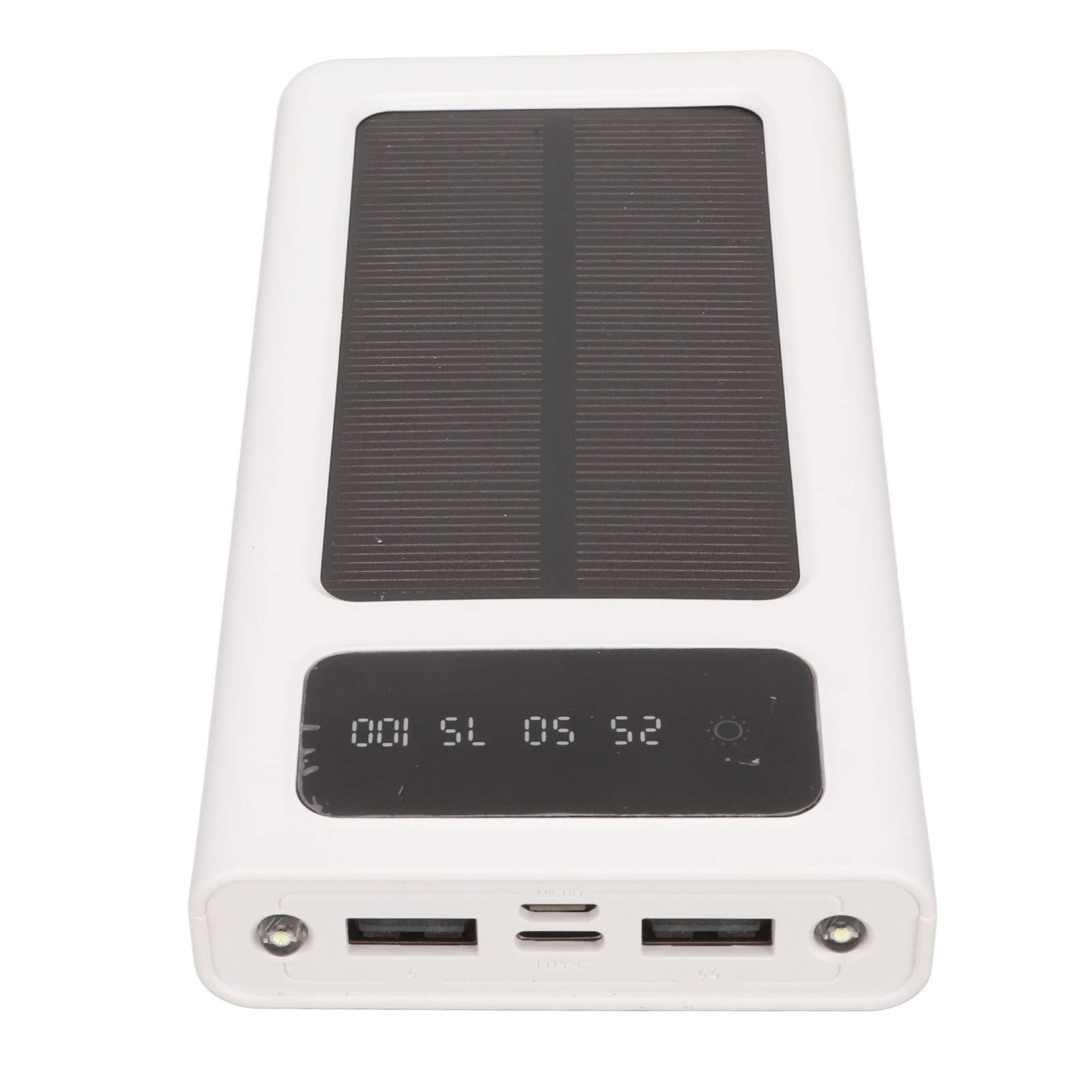 Bewinner Banque d'énergie Solaire 20 000 MAh avec Affichage de la Puissance, Double Ports de Sortie USB, Chargeur de Téléphone Solaire Portable, Batterie Externe pour Randonnée, Camping, Voyage,
