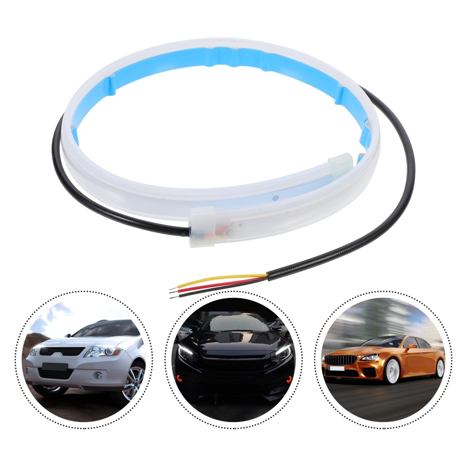 PartyKindom 6pezzi Striscia Led Flessibile Con Luce Diurna e Indicatori Gialli Per Auto Per Suv Furgoni e Rimorchi