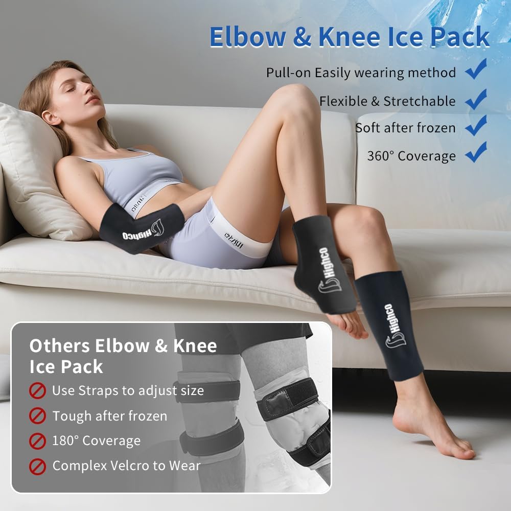 Pack of 1,Elbow Gel Ice Packs Wrap Freeze Sleeve for Injury Hot & Cold Compression,360° Coverage Ice Knee Sleeve Cold Wrap for Sprains, Arthritis, Elbow Pain, Tendonitis (Black,M)