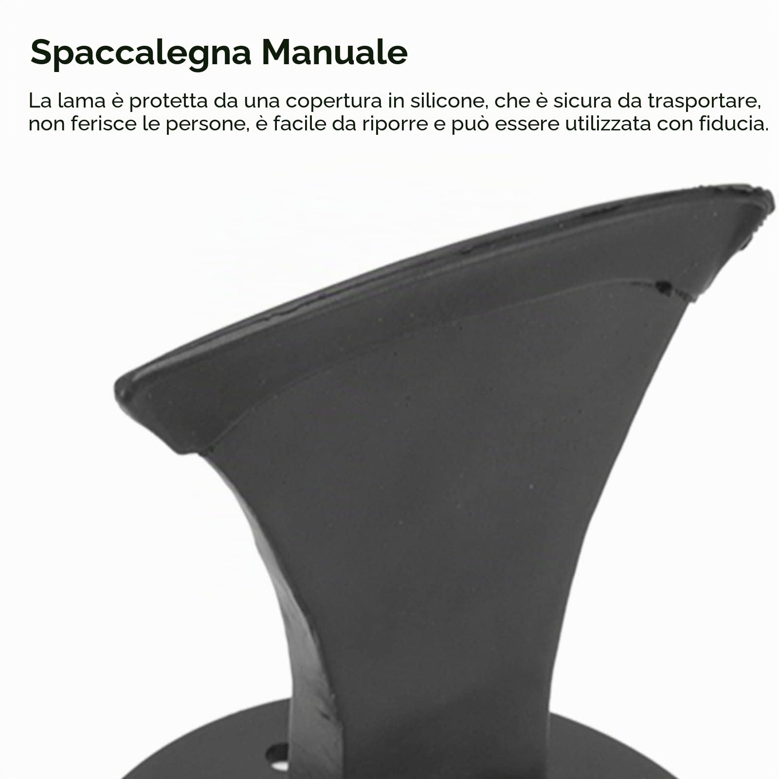 BigKing Spaccalegna Manuale - Cuneo Spaccalegna in Acciaio con Guaina in Silicone, Spaccatrice Veloce Tronchi Heavy Duty Spaccalegna da Ardere per Piccola Stufa a Legna Camino