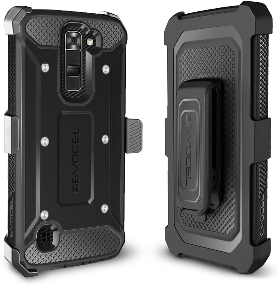 Evocel Explorer Series Phone Case Compatible with K7, Tribute 5 with Belt Clip Holster and Slim Profile, Black