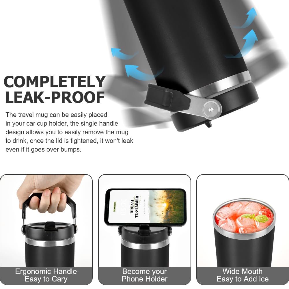 Relota Tazza Termica Rosa 380ml Da Viaggio In 304 Acciaio Inossidabile Tazza Caffe Termica Riutilizzabili Prova Di Perdite, Per Caffè Caldo E Freddo, Latte E Tè