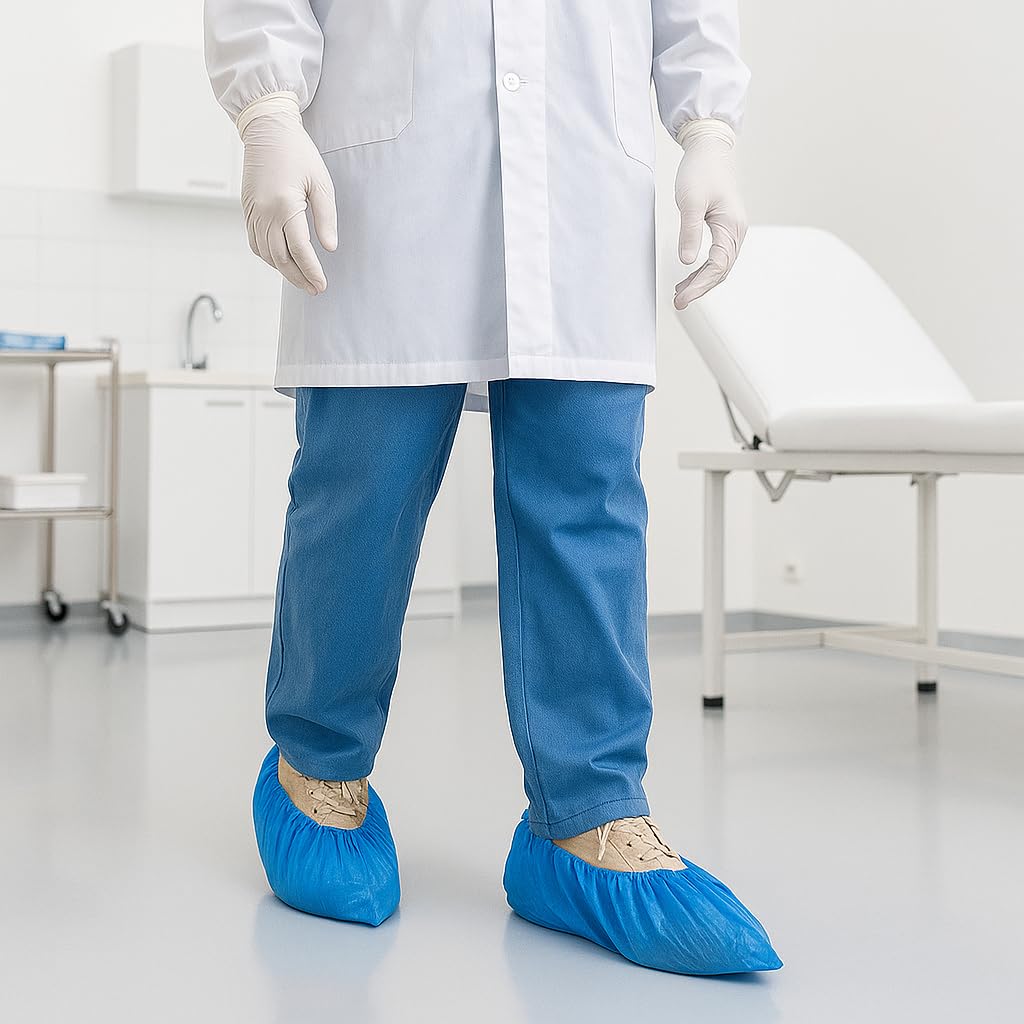 Image secondaire de Couvre-chaussures jetables bleus - Lot de 100 pièces pour ménage et jardinage