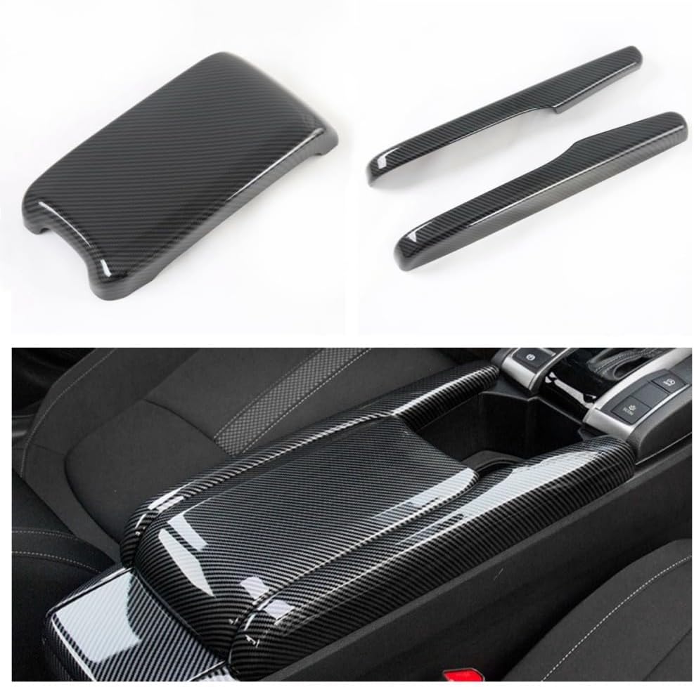 ATAIRSOFT Armrest Box Cover Car Interior Center Console Box Storage Box Trim Covers Auto Interior Accessories for Honda Civic 10th Gen 2016 2017 2018 2019 2020 2021 (Carbon Fiber Style)