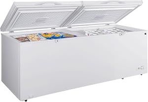 Congélateur Kenmore de 25 pi³, réfrigérateur convertible, congélateur profond prêt pour le garage, grande capacité pour le stockage d'aliments en vrac et de viande, 2 paniers suspendus, blanc