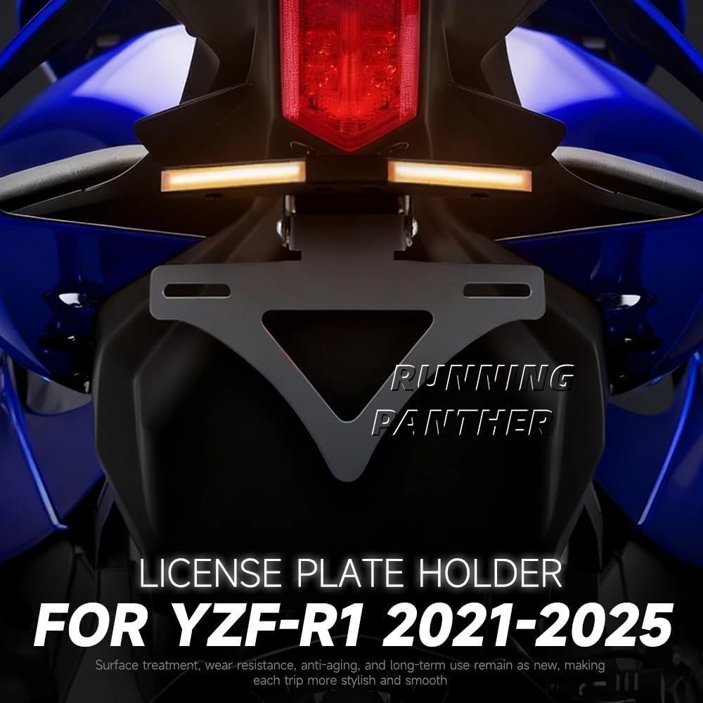 Fit for YAMAHA YZF R1 2021-2025 Motorcycle Integrated License Plate Holder with LED Turn Signal Light Tail Tidy Modified Part Fender Eliminator Kit Rear Frame Tailstock Bracket