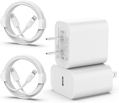 iPhone Fast Charging 2 Pack, 20W PD USB C Wall Charger With 6FT Cable for iPhone 14/14 Pro Max/13/13 Pro/12/12 Pro/11/11 Pro/XS, Pad