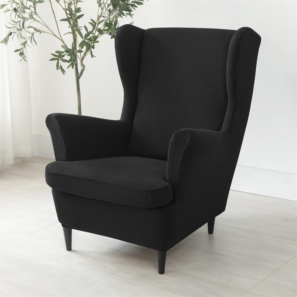 Jacquard Stretch Wingback Chair Covers 2 Piece Wing Chair Armchairs Covers