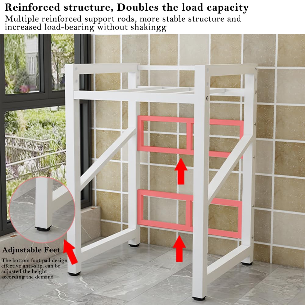 Soporte para lavadora y secadora con estante, estante de almacenamiento de altura ajustable, kit de apilamiento para lavadoras y secadoras, unidad de almacenamiento sobre lavadora, carga máxima de 250