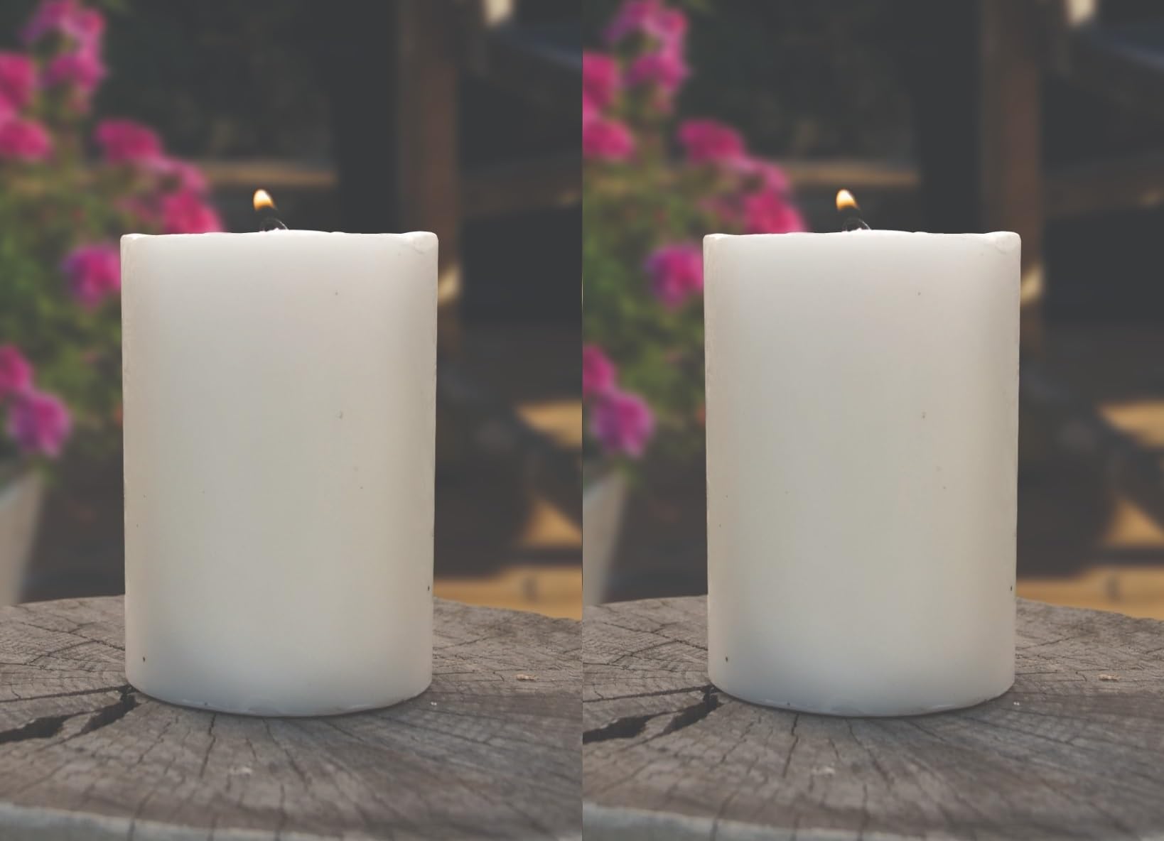 2 Natural Citronella Outdoor Pillar Candles Wind Resistant Garden Candle 38H