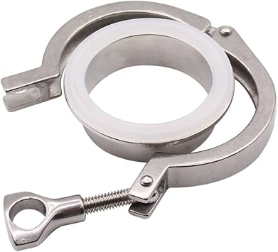DERNORD Stainless Steel 304 Single Pin Heavy Duty Tri Clamp with Wing Nut for Ferrule TC 2'' (Pack of 1)