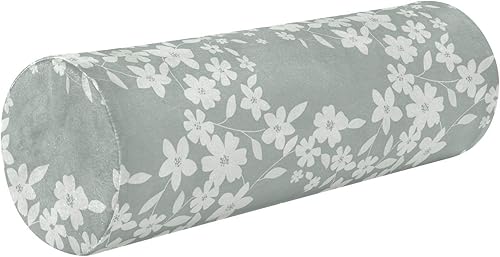Almohada de almohada floral blanca para piernas para dormir cuello rollo fundas decorativas de 17 pulgadas almohada redonda inserto cervical rollo