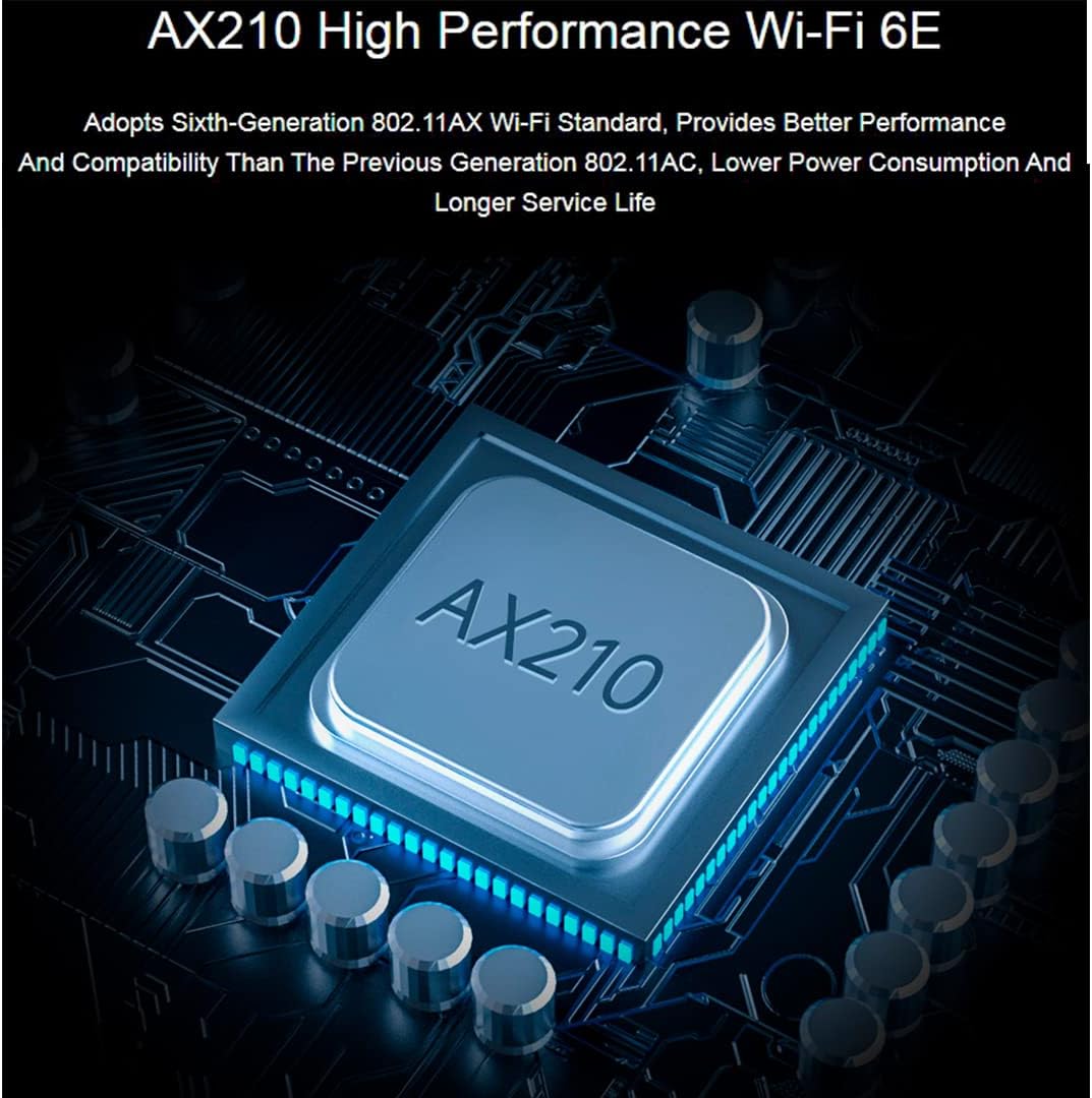 Wireless AX210 NIC, Gigabit Tri-Band Wi-Fi 6E, 802.11AX Standard, Bluetooth 5.2, AX210 NGW WiFi Card, MU-MIMO NGFF (M.2 A/E Key) Interface,Support Linux, Windows 10/8.1/8/7