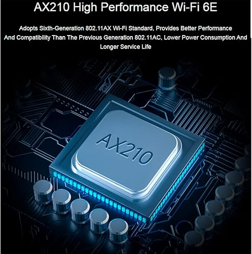Miniatura 4 de NIC AX210 inalámbrica, Gigabit Tri-Band Wi-Fi 6E, estándar 802.11AX, Bluetooth 5.2, tarjeta WiFi AX210 NGW, interfaz MU-MIMO NGFF (clave M.2 AE),
