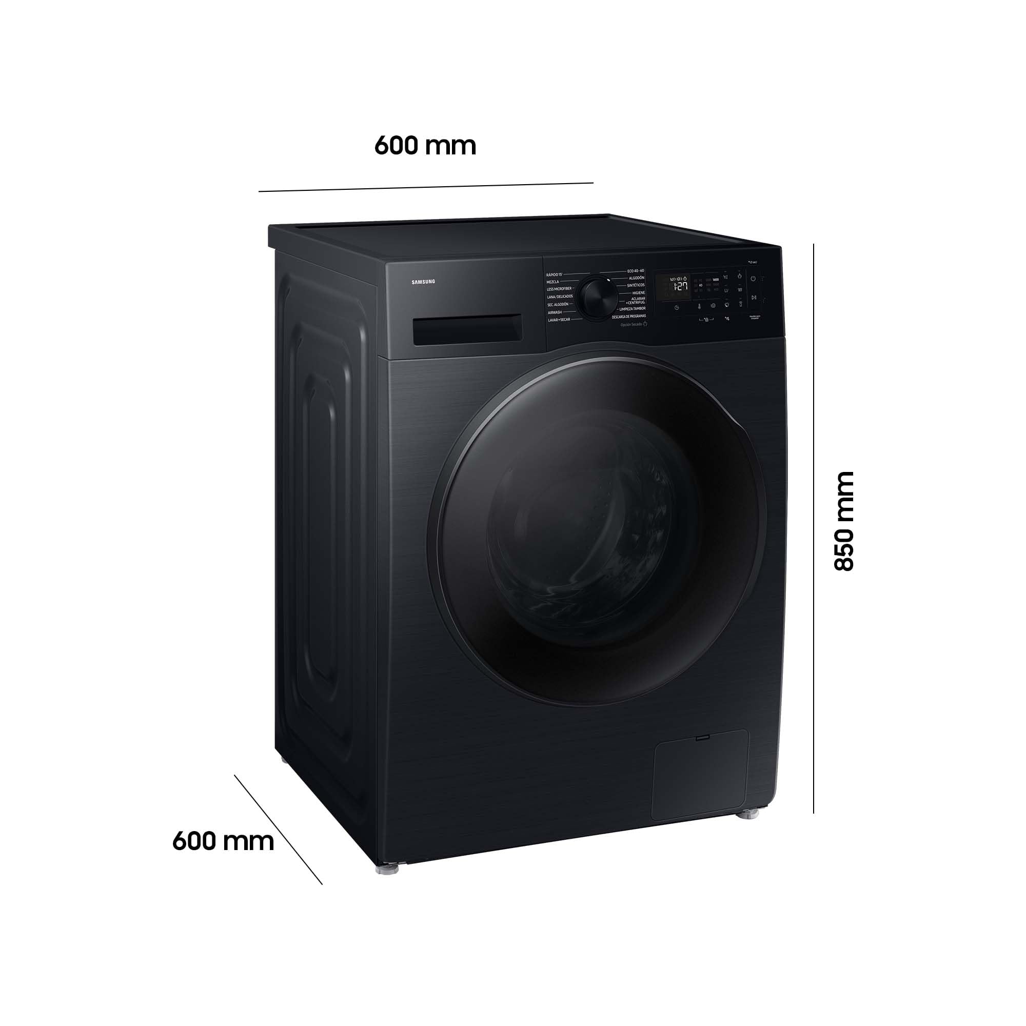 Samsung WD90DG5B15BBEG AI Waschtrockner, 9+6 kg, EEK D/A, AI Energy Mode, AI Ecobubble, Hygiene-Dampfprogramm, Schwarz