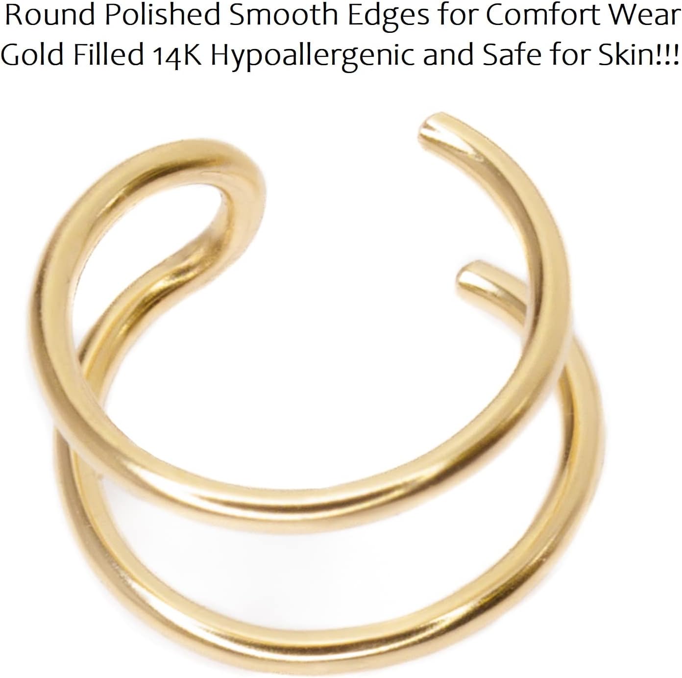 Fake Double Nose Ring Faux Nose Ring No Piercing Needed Nose Cuff Clip on Earring - Perfect Way to Achieve the Pierced Nose Look without Piercing